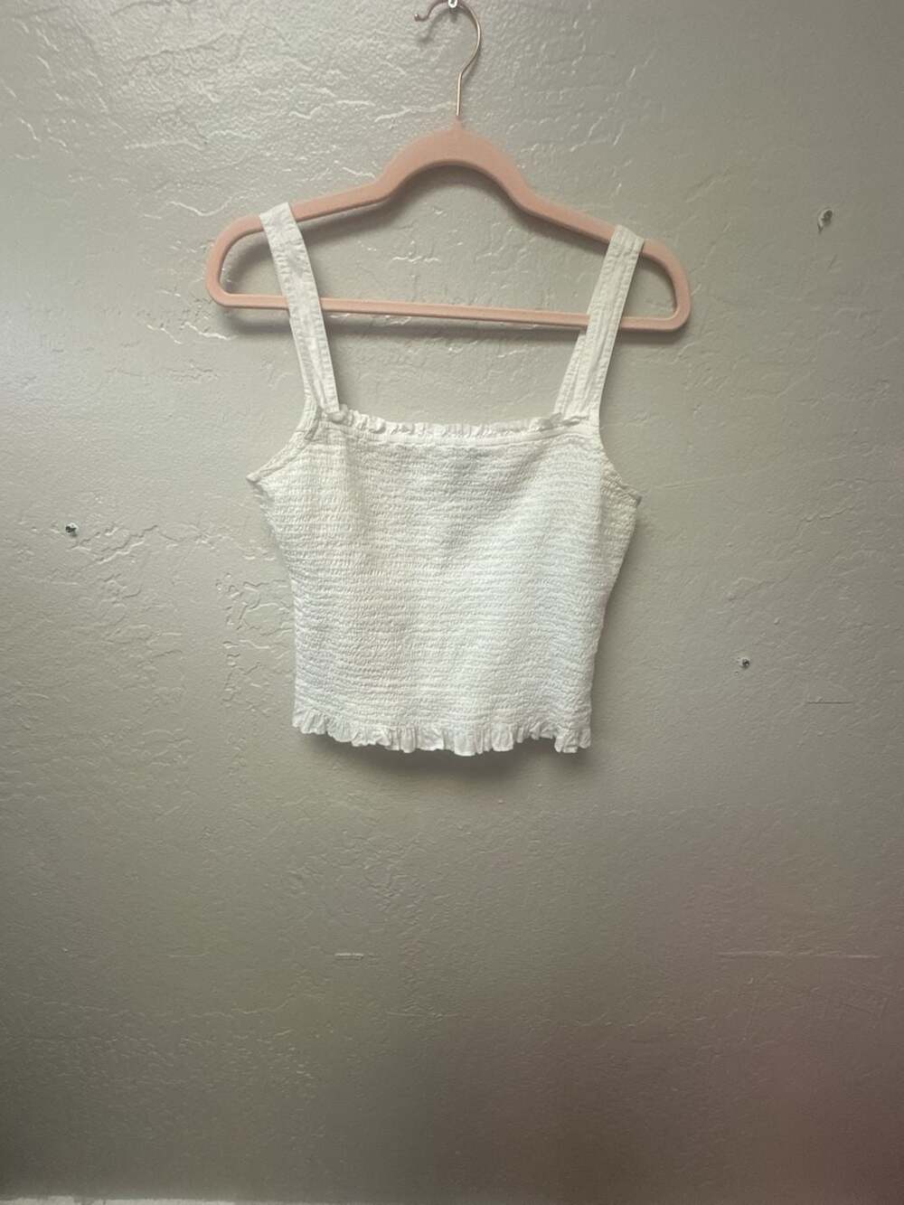 Madewell Lucie Smocked Button-Front Ruffle Tank Top